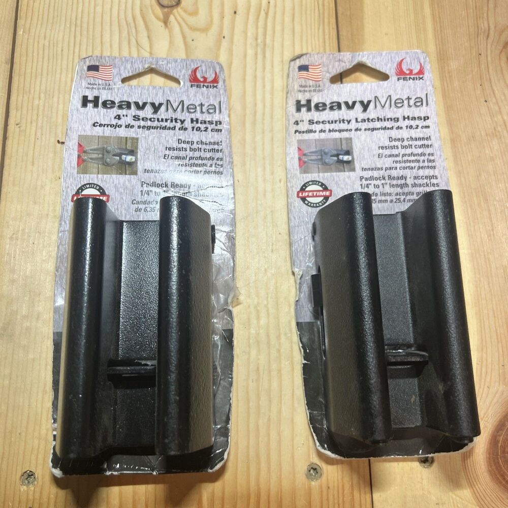 2 NEW Fenix Heavy Metal Security Hasp 4" Black Powder Coated 402BK12